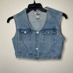 Vintage 90s 1990s Andrew’s Blues light wash 100% cotton denim vest Size M Photo 6