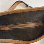 MYRA BAG BRAND..PIVOT PRINT SHOULDER BAG ADJUSTABLE STRAP TAN SUEDE DARK CANVAS Photo 8