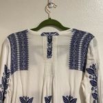 Pale Sky White Amely Split Neck Blouse Sz M Size M Photo 7