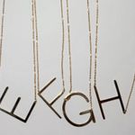 Gold Initial Pendant Necklace Letters A Photo 4