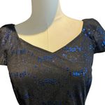 Paige Black Dress Blue Sequin Formal USA Southeastern Performance Apparel SZ 10 LBD Photo 2