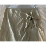 Antonio Melani Linen Blend Cream Knee Length Lined Half Wrap Skirt W/Bow Size 14 Photo 3