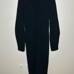 Theory 100% merino wool long button front cardigan sweater black medium Photo 0