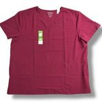Scrubstar Unisex Scrubs Shirt Top Pullover Short Sleeve V-Neck Burgundy Red XL Photo 0