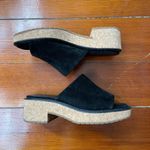 Vince  Maddy B Suede & Cork Platform Sandals in Black - Women's Size 8.5 💛 Photo 4