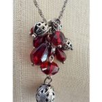 Baked Beads Red Glass & Silver Photo 2