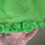 SLB Green Linen Rosette Floral Trim Pull On Skirt Petite Small PS Size undefined Photo 1