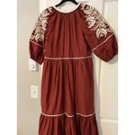 Anthropologie Gretel Embroidered Oversized Red Maxi Dress XS Bohemian Cottage Photo 7