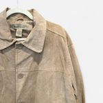 Y2K Ruff Hewn Tan Suede Leather Oversized Jacket Medium 90s Minimalist Chic Photo 5