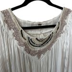 Free People  Star Gazer Lilly White Gauze Beaded Size Medium Poncho. Photo 3