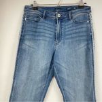 J.Jill High Rise Cropped Straight Leg Jeans Womens 10P Fringe Stripes Blue Photo 1