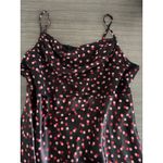 Delicates Vintage Y2K Cowl Neck L Sheer Black Pink 90s Y2K Polka Dot Whimsical Fairy Dress Photo 3