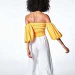 Young Fabulous and Broke Yacht Top, Smocked Puff Sleeve Off Shoulder Linen Blend Photo 10