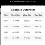 Zadig & Voltaire Volly Frange Ivory Open Front Blazer Jacket Size 36 Photo 11