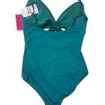 Vince Camuto NEW Wrap One Piece Swimsuit - Jet Set Solids-Riviera Teal Sz 12 Photo 3