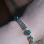 Green Aventurine and Austrian Crystal Paperclip Bracelet Photo 7