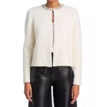 AQUA ‎ Ivory Embellished Collar Cropped Jacket - Elegant Evening Coat Photo 2