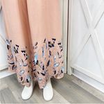 Anthropologie Jaase Floral Dandelion Wide‎ Leg Jumpsuit Peach Blue Small Photo 9