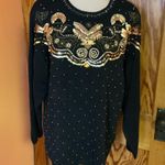 Vtg 90s dressy beaded & sequined sweater Black Size L Photo 4