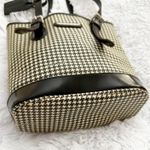 Ralph Lauren | Classic Black Cream Beige Coated Fabric Houndstooth Bag Vintage Photo 1