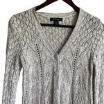 Style & Co‎ Women Cardigan Sweater SP Beige Button Front Crochet Boho Cottage Photo 8