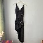 For Love & Lemons Margaux Black & Silver Glitter Maxi Dress S Photo 5