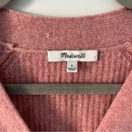 Madewell  Lyle Rib Henley Wool V Neck Button Loose Fit Sweater Merle Pink S Photo 2