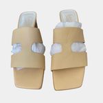 Franco Sarto Kirsi Beige Tan Leather Slide Heel Sandal size 9 Photo 3