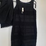 Talbots Womens Size 6P BLACK Eyelet Sleeveless Sheath Dress Suit NWT Photo 2