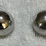 Monet Vintage  Shiny Silver Sphere Clip Earrings Photo 0