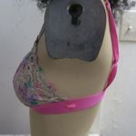 PINK - Victoria's Secret  lace trimmed triangle bra in white and pink size medium. Photo 6