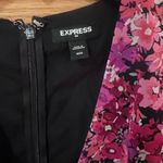 EXPRESS Pink Floral Print Long Sleeve Faux Wrap Ruffle Mini Dress Size XXS Photo 2