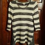 One World  Light Knit Black Beige Sweater S Photo 0