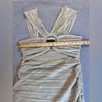 Pretty Little Thing women Dress Sand Velvet Ring Detail Ruched Size 10 Photo 4