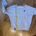 Naketano  Sz Med‎ Sweatshirt Lemon Pattern Pullover Stretch Cream Scoop Neck Gray Photo 12