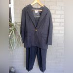 Talbots  Vintage Pure Wool Charcoal Grey 2Piece Pant Suit Blazer Jacket 8 Photo 1