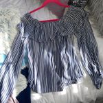 Love, Fire Off The Shoulder Stripe Top Photo 1