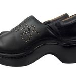 Ariat  Black Leather Clog Mules Silver Embellishment Slip on Womens Size 8.5 B Photo 4