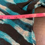 Clara Sun Woo Teal Black Zebra Print Long Sleeve Tunic Top Womens Medium M Blue Photo 7