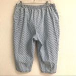 Vintage Chic pinstripe granny core pull on cropped denim jeans 12 Blue Photo 1