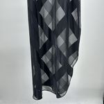 Black sheer silky asymmetrical M nightgown chemise sexy pajamas slinky vintage Size M Photo 7