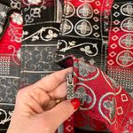 Christopher & Banks 90s Tapestry Jacket Red & Black Floral Design Women’s Large Photo 11