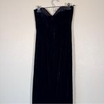Vintage NightsWay Black Velvet Strapless Midi Dress Womens 4 Formal Boning Photo 5