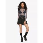 Royal Bones Hot Topic  Daang Goodman Goth Punk Black Pleated Chain Skirt XL Photo 8