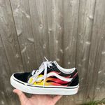 Vans Old Skool Flame Sneaker Size 3.5 men’s 5 womans black red yellow skater Photo 3