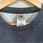 Adidas Women’s Small Pullover Sweatshirt Gray Aqua 3-Stripes Crewneck Fun Color Photo 3