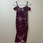 AX Paris Womens New  Off The Shoulder Floral Warp Dress Wine Photo 1