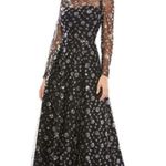 Mac Duggal NWT 12360 Illusion Long Sleeve A Line Gown Black 2 Photo 0