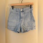 Madewell  High Rise Denim Shorts Light Wash Patch Pockets Size 26 Photo 7