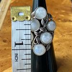 Natural Rainbow Moonstone Sterling Silver Cocktail Ring Size 6 Photo 6